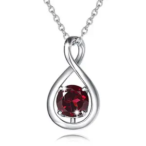FANCIME infinity garnet necklace on woman