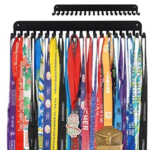 Miayork black metal medal hanger with 20 hooks