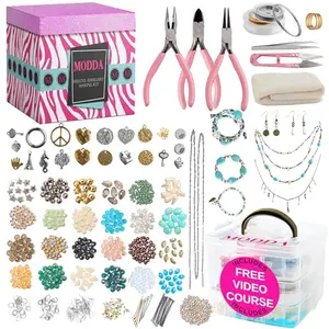MODDA deluxe jewelry making kit with video course and colorful beads