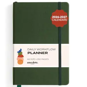 Evergreen Anecdote hardcover daily planner with cotton cover and bookmark ribbon