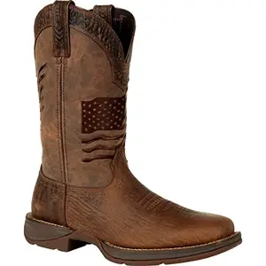 Durango brown distressed flag embroidery cowboy boots