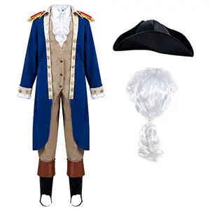 George Washington colonial costume for kids with wig and hat