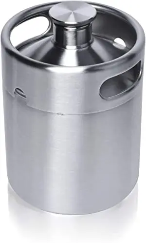 Swess 64oz stainless steel mini keg growler with seal knob