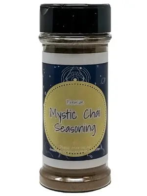 Mystic Chai Spiced Seasoning shaker bottle with double freshness seal