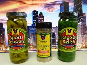 Vienna Beef Original Chicago-Style Hot Dog Trio relish, sport peppers, celery salt gift set