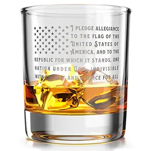 Old Southern Brass Pledge of Allegiance whiskey glass