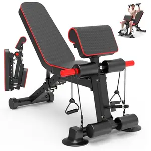 K KiNGKANG adjustable weight bench with leg extension attachment