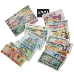 25 different world banknotes set in a compact pack