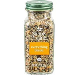 Simply Organic Organic Everything Spice Blend glass bottle with green label