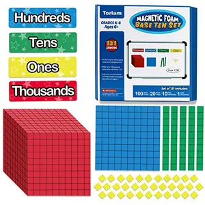 Torlam magnetic base ten blocks arranged in a pattern