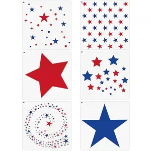 Outus star stencils in various shapes on a craft table