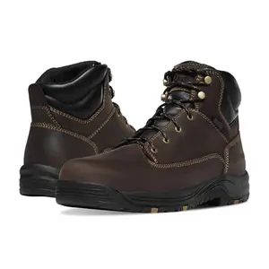 Danner Caliper 6-inch waterproof work boots in brown with slip-resistant heel, comfortable for outdoor use