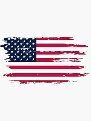 Single vintage American flag sticker by decals