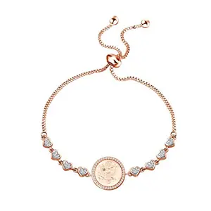 Adjustable copper cuff bracelet with Army-themed charms for women