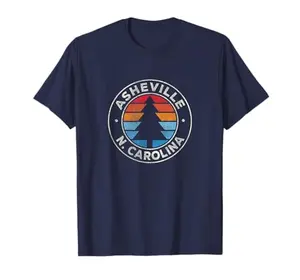 Retro 70s design Asheville T-shirt for Biltmore visitors