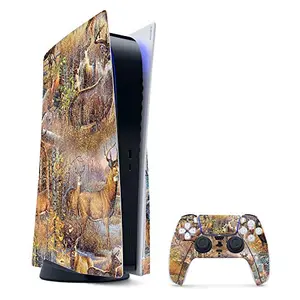 MightySkins glossy glitter deer pattern skin for PS5 bundle console and controllers