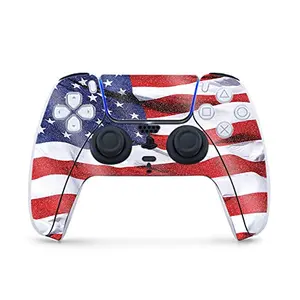 MightySkins glossy glitter American flag skin for PS5 controller