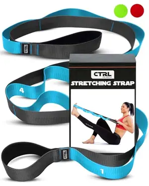 CTRL Sports stretching strap with ten loops in blue