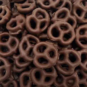 14-ounce bag of LAETAFOOD dark chocolate salted pretzels