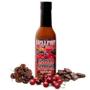 Chocolate Cherry Hell hot sauce bottle