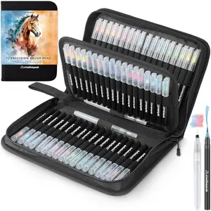 Creativepeak watercolor brush pens with 72 colors and blending brushes