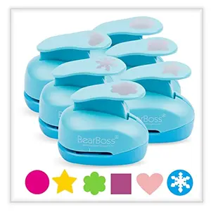 BearBoss 6 piece paper punch set with various shapes
