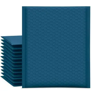 UCGOU navy blue bubble mailers stacked, showing durable self-seal padded envelopes for delicate items