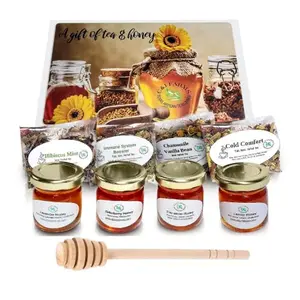C&J Farms Tea and Honey Gift Set with loose leaf teas and infused honeys
