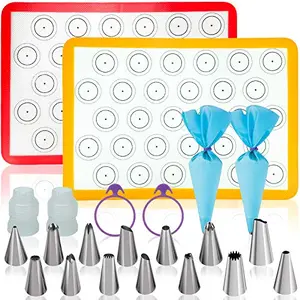 Tailpa macaron baking kit 22 pieces with silicone mats and piping tools