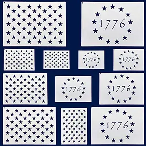 WISYOK 1776 and 50 star stencil set in various sizes