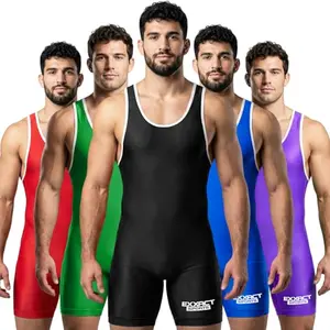 Exxact Sports Plain Wrestling Singlet in black, lightweight and breathable