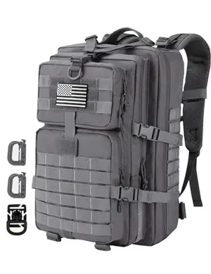 Hannibal Tactical 40L MOLLE Assault Pack with USA flag patch and D-rings