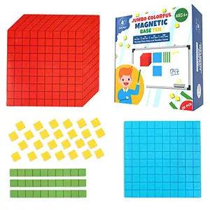 Jumbo magnetic base ten blocks displayed on a whiteboard