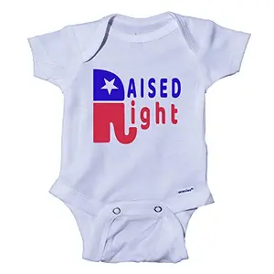 Ink Trendz Raised Right conservative baby onesie