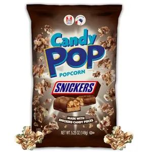 Candy Pop Snickers Popcorn bag featuring Snickers candy