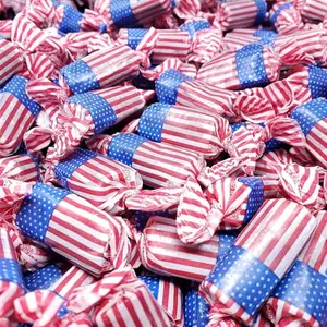 1-pound bag of individually wrapped Tootsie Rolls with patriotic flag wrappers