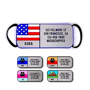 LYP slide-on collar dog tag with U.S. flag design