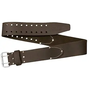 AWP 3-Inch Oil Tan Leather Work Belt with dual-prong roller buckle