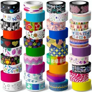 KUNMINGER 40 rolls washi tape set with colorful designs