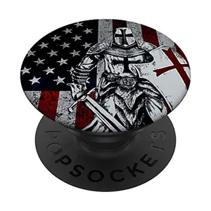 PopSockets PopGrip with crusader warrior and distressed American flag
