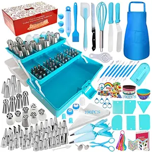 Makmeng 368-piece cake decorating kit with three-layer storage box