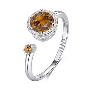 Presentski sterling silver November citrine birthstone adjustable ring