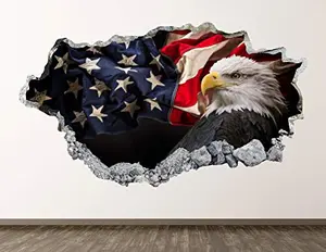 American Flag Eagle Wall Decal for kids room patriot decor