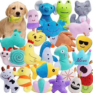 HDMOTU 26 pack soft squeaky plush dog toys in various shapes