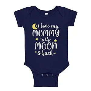 Navy blue I Love My Mommy to the Moon and Back baby onesie