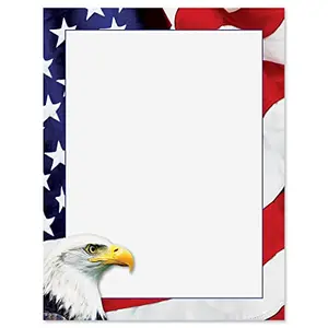 Current American eagle patriotic letter papers, 25 sheets without envelopes