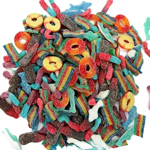 Large bag of assorted sour gummy candies