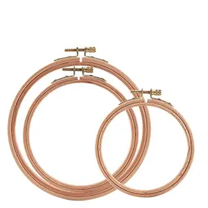 Sherbo beech wood embroidery hoops in three sizes, classic choice for hand embroidery