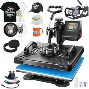 AKEYDIY Professional 5 in 1 Heat Press Machine, a budget-friendly option with digital controls and 360-degree swing for t-shirts and other items