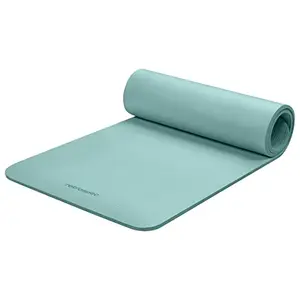 Retrospec Solana blue ridge yoga mat with nylon strap, 1/2 inch thick foam
